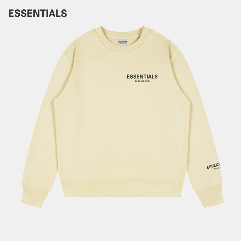 ОФИЦИАЛЬНЫЙESSENTIALS свитер с круглым вырезом для мужчин и женщин, пары весна и осень, композиция FO G американский вес