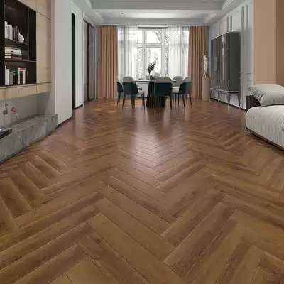 Log American light luxury fish bones and herronbone parquet reinforced composite wood floor environmentally friendly waterproof floor heating household 12mm