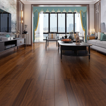 Solid wood skin black walnut three-fight floor heating three-layer solid wood composite floor household environmental protection factory direct sales 15mm