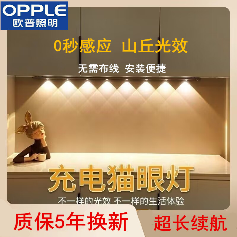 Aup Lit Led Small Night Light Rechargeable Wireless Small Hills Lamp Effect Wardrobe Cupboard Wine Cabinet Body Induction Lights-Taobao