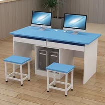 Multimedia single double computer table and chairs for training courses in computer desk micro-machine room of computer room of primary and secondary school of school