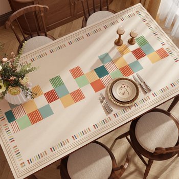New american retro dining table mat waterproof and oil-proof no-wash tablecloth living room anti-scalding insulated tea table countertop protection mat New american retro dining table mat waterproof and oil-proof no-wash tablecloth living room anti-scalding insulated tea table countertop protection mat