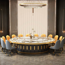 Hotel electric slate large round table dining table turntable for 15 people and 20 people for home restaurant simple modern induction cooker hot pot