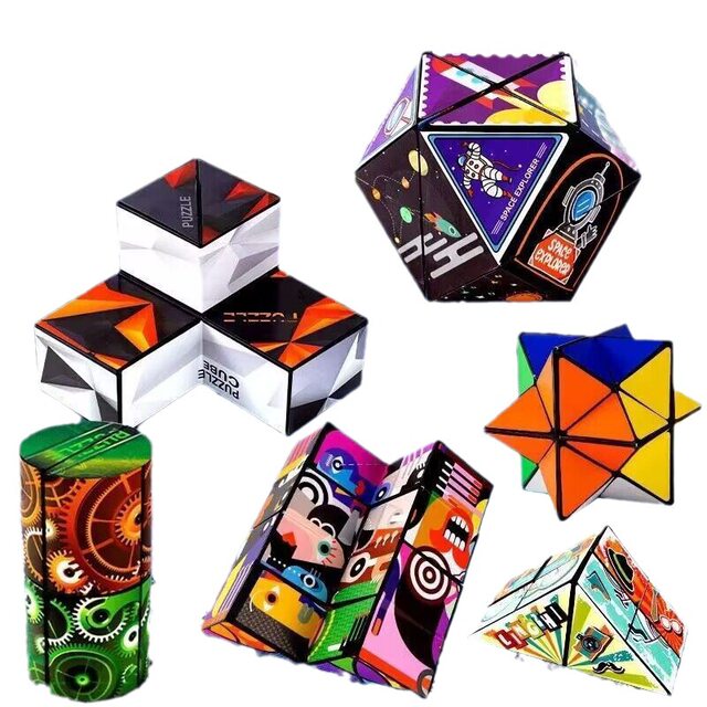 Variety of unlimited Rubik's Cube solid geometry 3D magnetic deformation building blocks thinking training children's educational small toys