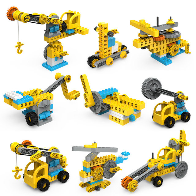 Children's Versatile Building Blocks for Ages 3-6, Educational Assembly Car, DIY Manual Assembly, Brain-Stimulating Large Particle Gear Mechanical Toy