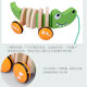 Cross-border kindergarten educational puppy crocodile hand pull rope animal toy car infant and child wooden tractor