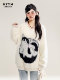 HTYM loose V-neck cat pullover top spring new soft waxy mink fur lazy sweater women's two-piece set