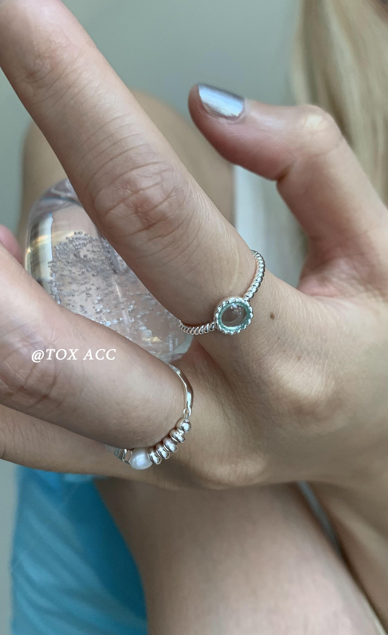 TOX ACC cat eye stone metal crushed silver pearl ring female small crowd personality brief about 100 lap ring ring commandment-Taobao