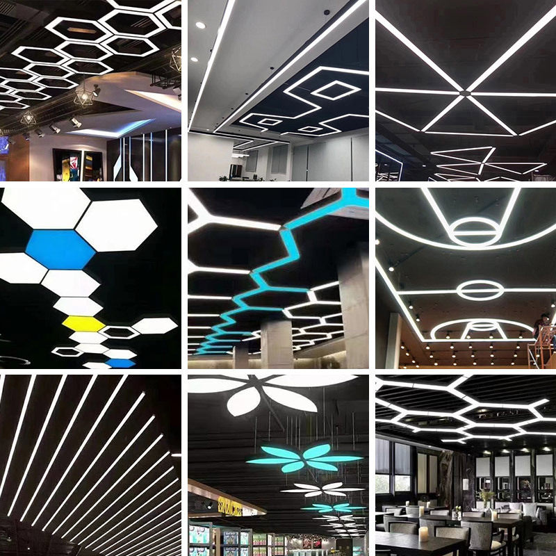 Led Gym Light Industrial Style Letter Light Shopping Mall Supermarket Internet Cafe E-Sports Light Dance Studio Office Chandelier