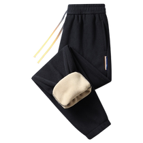 Polar fleece sweatpants for women and men autumn and winter windproof sports pants hiking pants lamb velvet thickened casual pants