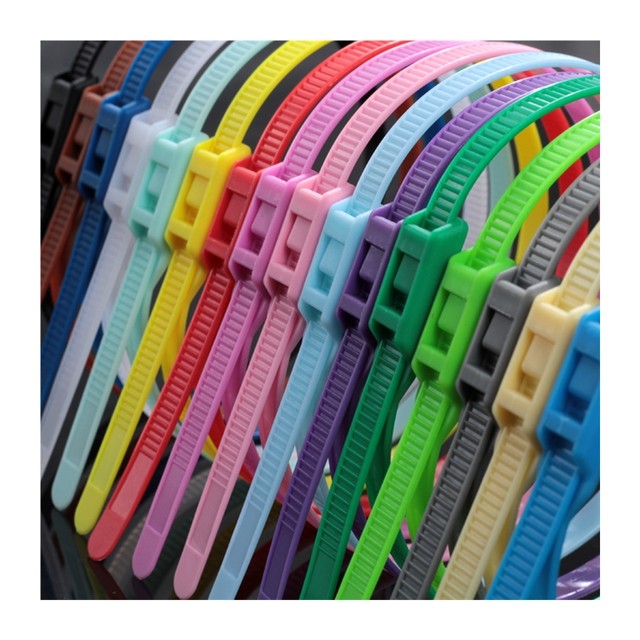 Naughty Castle tie with buckle double colorful 8*400mm8*350mm flat buckle nylon self-locking children's playground ຮັບປະກັນພິເສດ