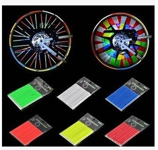 Bike Reflective Strips Reflective Spokes Colored Car Ring Steel Wire Carbar Fluorescent Mountain Bike Luminated Reflective Spokes-Taobao