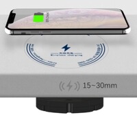 Smart office furniture accessories 30mm induction air-tight mobile phone wireless charging rock board table hidden air-tight rechargeable earphones wear mobile phone protective case wireless charging 15W fast charging universal Apple and Android models