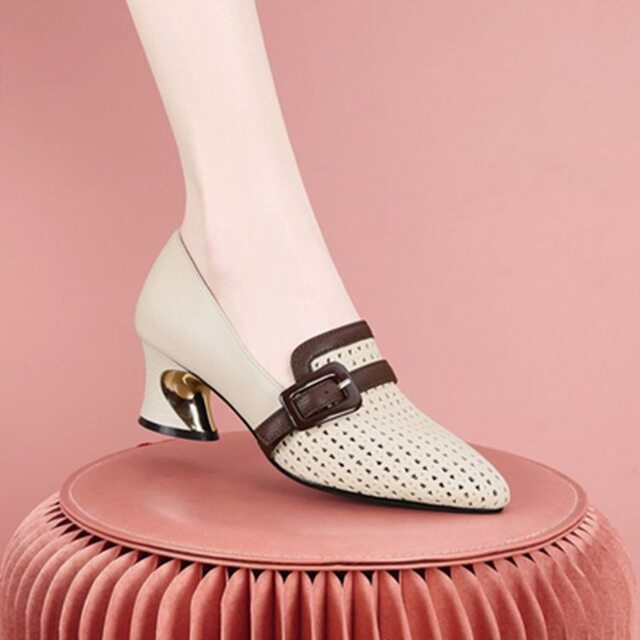 Pointed Hollow Sandals for Women 2025 Summer New Fashion Stylish Women's Shoes with Personality and Temperament for Commuting with Chunky Heels