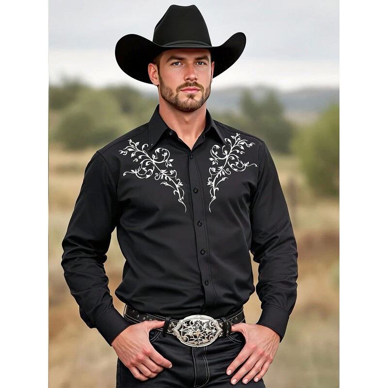 3D Printed Lapel Casual Long Sleeved Shirt