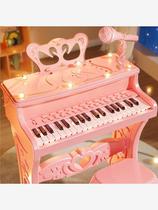 Childrens piano toy for beginners multifunctional electronic piano with microphone 3-6 years old baby early education educational girl 1