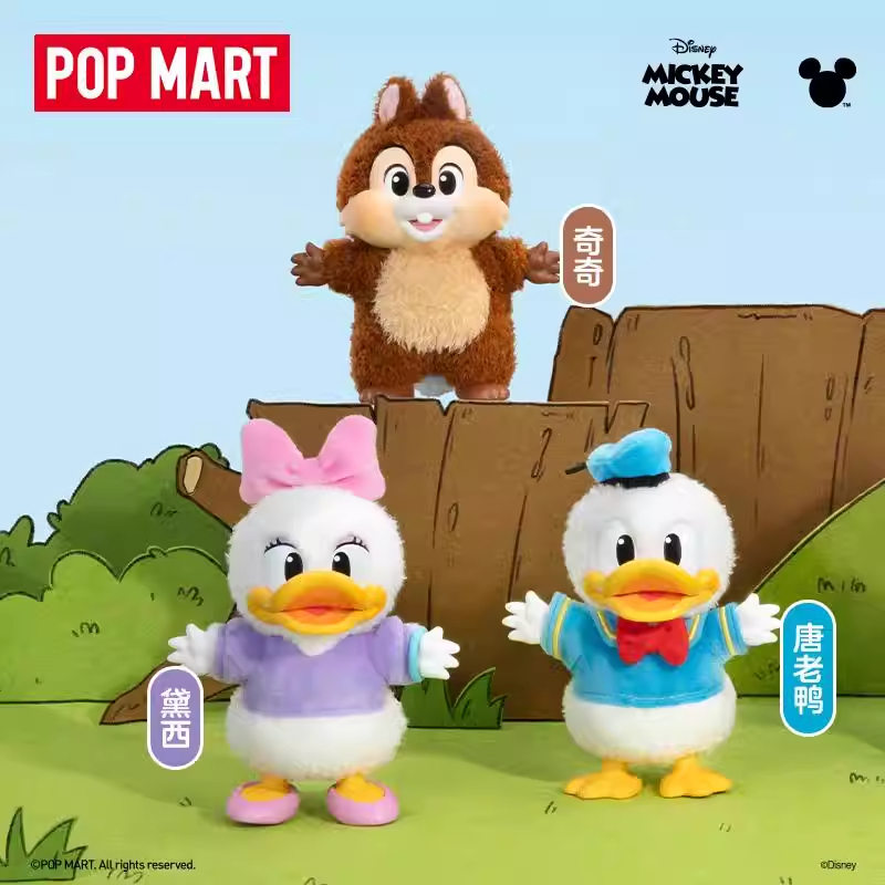 Popmart Bubble Mart Authentic Mickey Family Cute Together Vinyl Plush Pendant Blind Box Figure