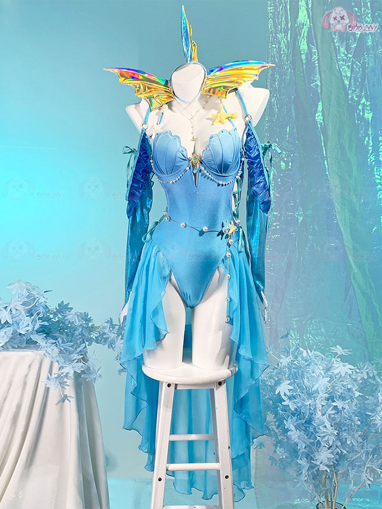 sachin and babi light blue dress Details. All hand sewn, just as delicate as the water droplets in my  garden. #fairy #fairydress #fairycore #fairywings #legendofzelda  #fairiesofinstagram #fae #blue #winx #designer