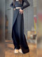 Black Suit-Style Casual Pants for Women, New Summer Pants, Plus Size, High-Waisted, Slimming, Slightly Chubby, Loose Fit, Straight-Leg Pants