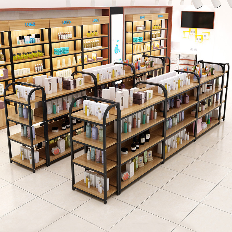 Zhongdao Cabinet Supermarket Convenience Store Snacks Double-sided Nakajima Shelf Cosmetics Store Mother and Baby Store Shoe Store Middle Shelf