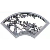 Antique hollow brick-carved cement window grilles Chinese-style courtyard ancient building lattice window fan-shaped round square surround hollow plum