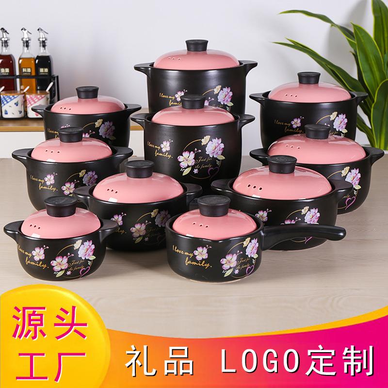 Manufacturer straight for Han style large capacity ceramic casserole pot Ming fire sand pot soup saucepan Heat-resistant Saucepan Rice Gift Saucepan-Taobao