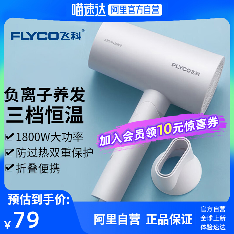 Flying Coelectric hair dryer negative ion blow cylinder quick dry foldable negative ion FH6276 -Taobao