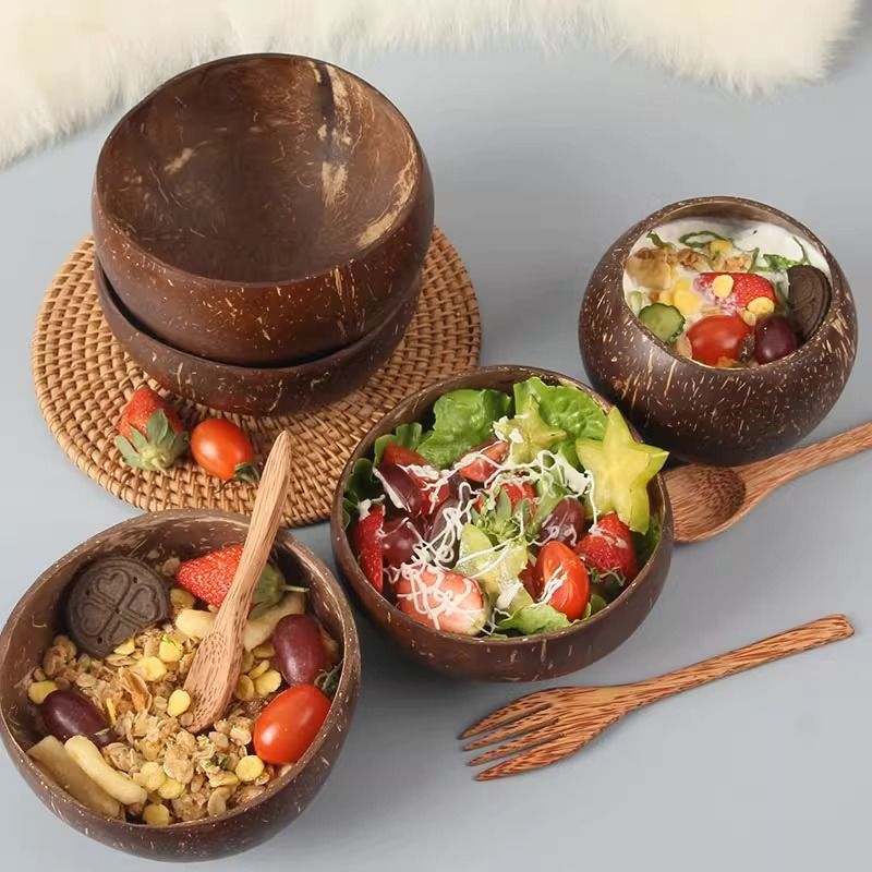 Xinjiang Tibet Coconut Shell Bowl Spoon Suit Coconut Bowl pure natural high face value Coconut Bowl Big Yoghurt Bowl-Taobao