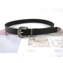 Japan FCs new popular three-piece set retro carved casual belt trendy belt for women