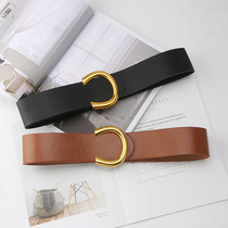 Japan FC retro belt womens wide version belt decoration with dress suit coat accessories girdle