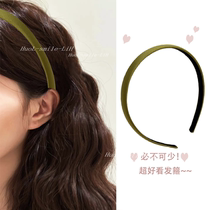 Classic style simple dark green fine satin headband high-end temperament headband versatile hair accessory for going out.