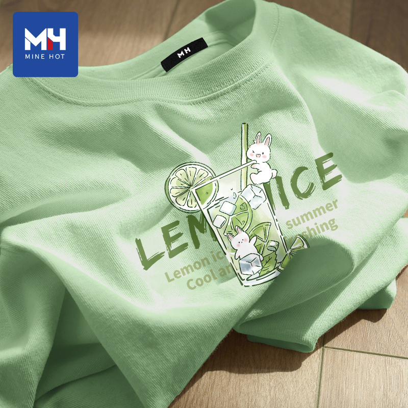 Tangshi Group Mh Pure Cotton Short-Sleeve T-Shirt for Women 2026 New Spring and Summer Green Dopamine Shoulder-Baring Top X Tangshi Group Mh Pure Cotton Short-Sleeve T-Shirt for Women 2026 New Spring and Summer Green Dopamine Shoulder-Baring Top X
