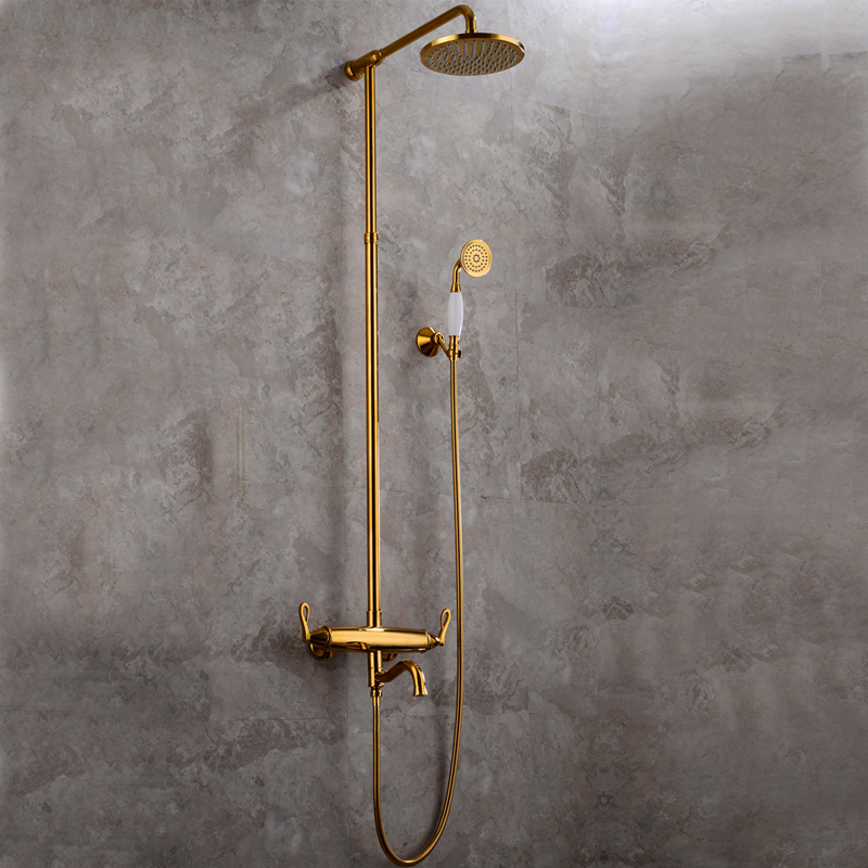 Butterfly Bathroom Classic Yingren Retro Wind Double Cut Double Cut Shower Head Shower Kit All-copper Body With Bathtub Tap