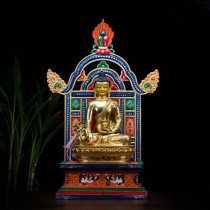 Bouddha en bois massif de petit Bouddha pour Taïwan Fournitures de meubles à Bouddha Fleurs sculptées de Chine 10 Inch of Buddha Buddha Mini-tibétain Divine Niche