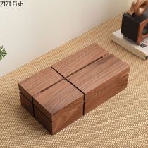 Cross Walnut Wood Tissue Boxes Household Paper Towel Case Li