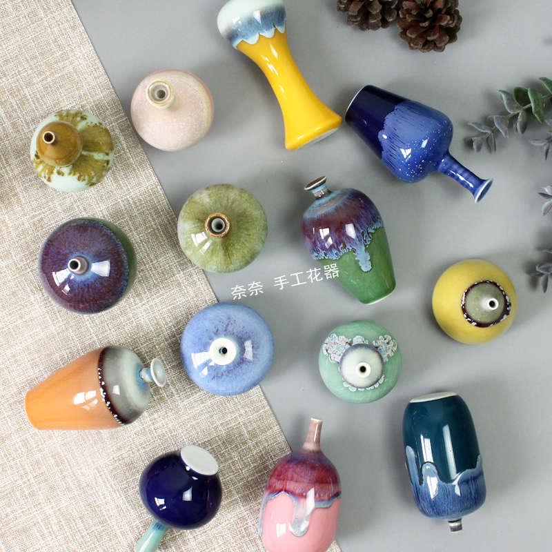 Special small tea table swing piece delicately small vase retro Chinese style living room table mini kiln changing porcelain bottle Jingdezhen Ceramics-Taobao