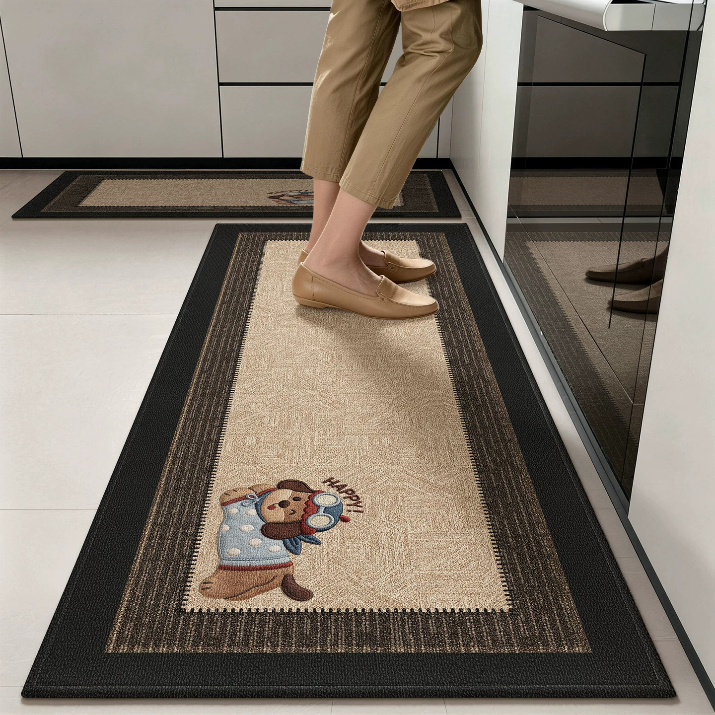 6MM thickened kitchen water-proof, oil-proof and anti-slip floor mat