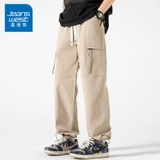 Мужские весенние шелковые штаны для отдыха, в американском стиле, свободный прямой крой