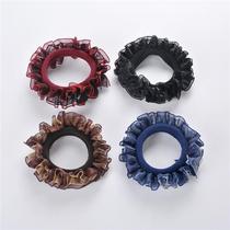 Fabric lace high elasticity and durability wide rubber band womens hair tie simple and versatile seamless temperament headband headwear