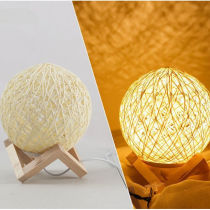 Rattan ball lamp rattan ball ball bamboo light atmosphere rattan warm night light 20CM warm rice single color fixed bright