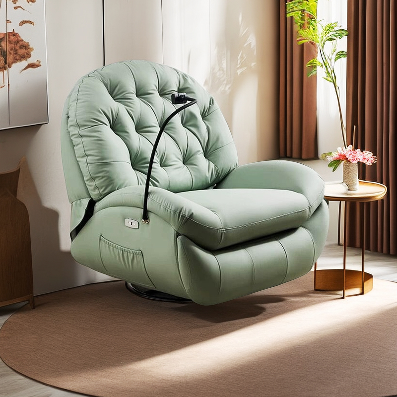 Electric Recliner Sofa for Home Use, Multifunctional Rocking Chair for Living Room and Balcony, Single Rotating Recliner