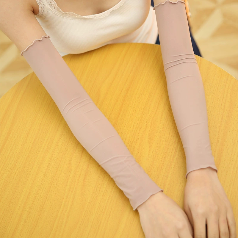 Skin-Colored Arm Sleeves, New Summer Sun Protection Ice Sleeves for Women, Driving and Cycling, Thin Ice Silk Arm Sleeves, Anti-Sun Gloves for Women