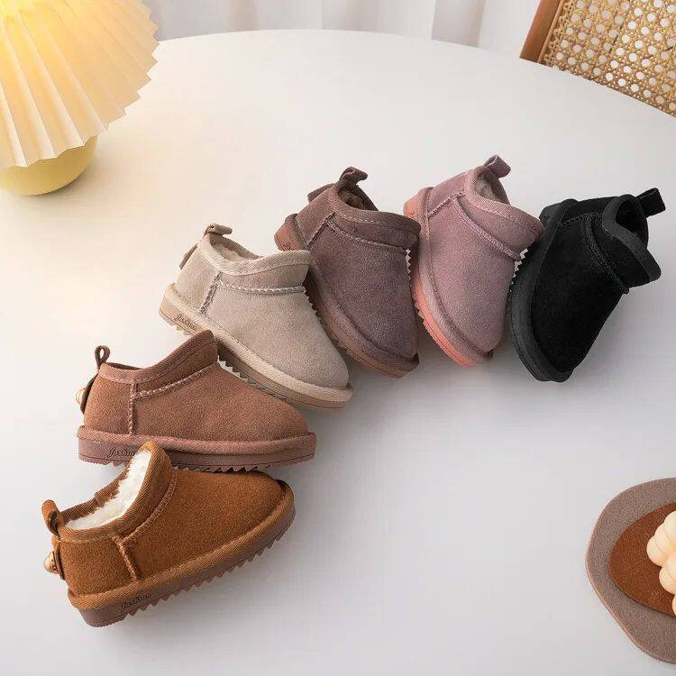 Детские ботинки девочка Geniune Leather Classic Button Snow Bo Bo 