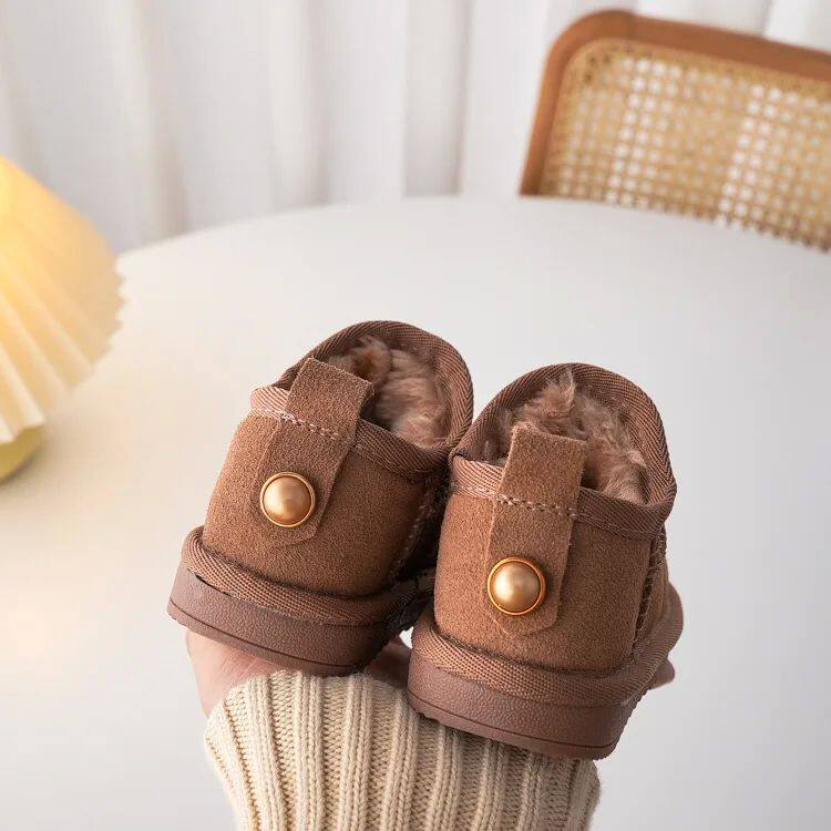 Детские ботинки девочка Geniune Leather Classic Button Snow Bo Bo 
