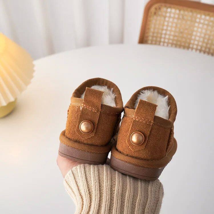 Детские ботинки девочка Geniune Leather Classic Button Snow Bo Bo 