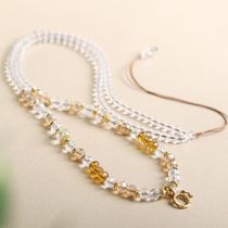 Hand-woven carved surface universal pendant rope fashionable and fresh adjustable beaded pendant jewelry wholesale for women