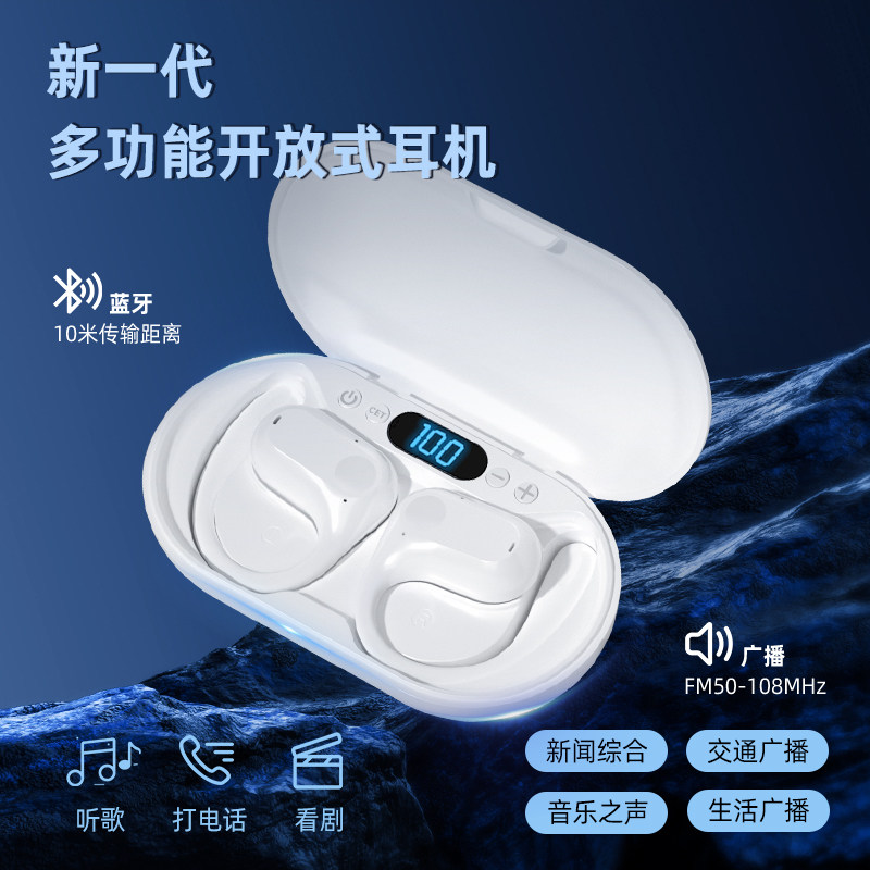Bluetooth Earphones, Non-In-Ear, Waterproof, Noise-Cancelling, Sports, Fm Radio, for Cet-4 and Cet-6 Listening Exams, 2025 New Model