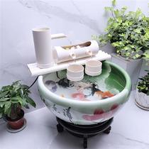 Type A fish tank water circulation water filter ornaments ceramic tile tank stone trough round fish turtle oxygenation water pump