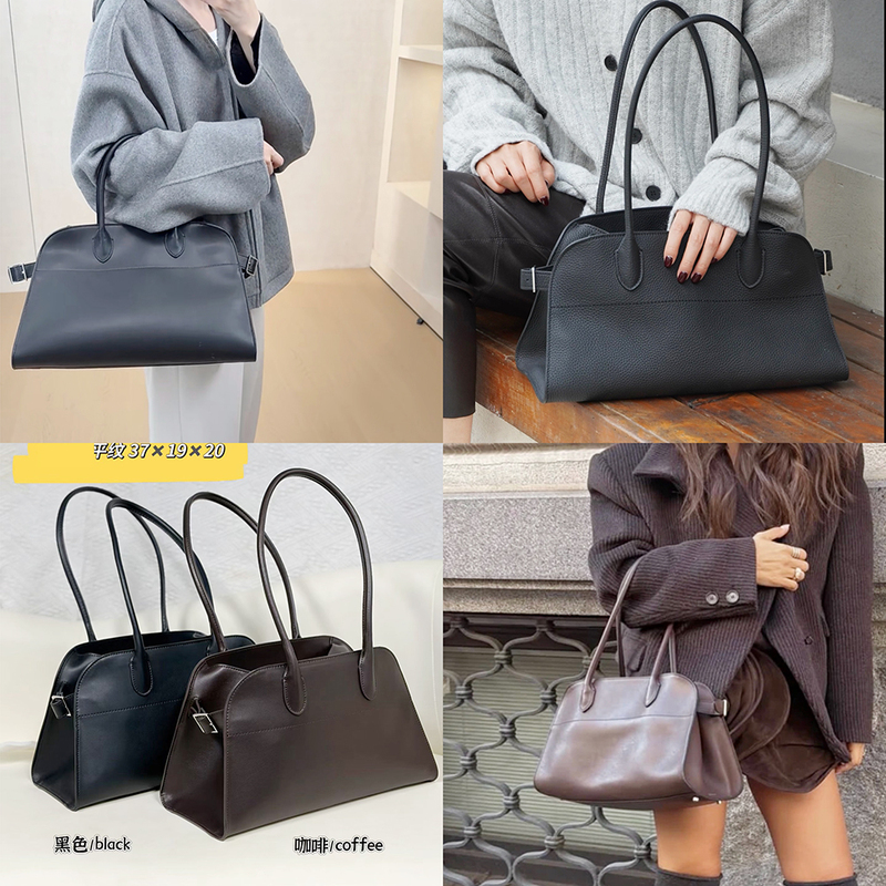 2026 New Minimalist Genuine Leather Shoulder Bag R--0W Bag Horizontal Style Long Shoulder Strap Tote Bag Handbag