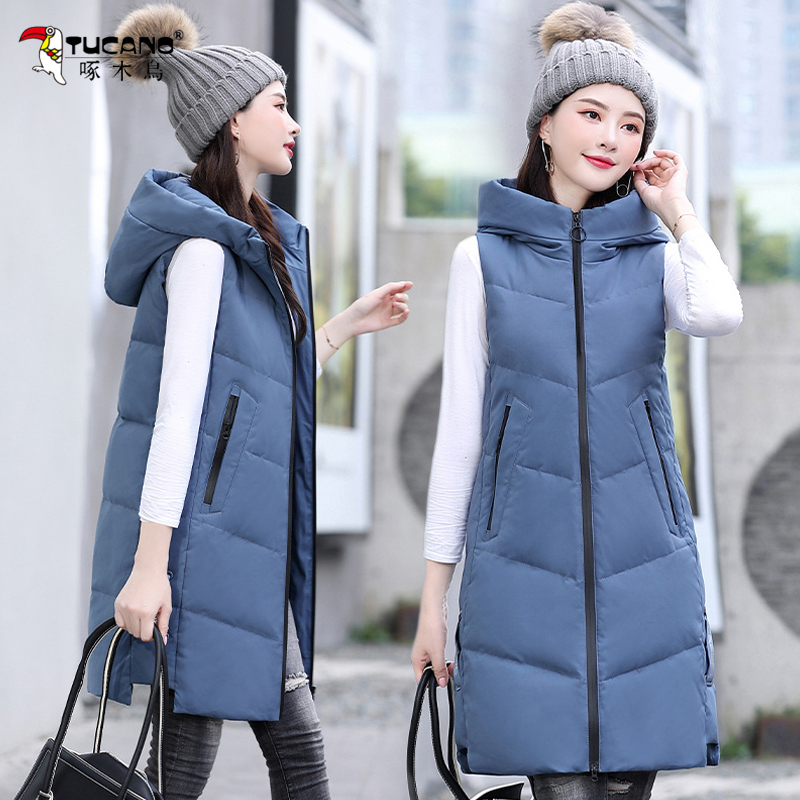 Woodpecker High-End Mid-Length down Vest for Women, Autumn and Winter 2026 New Thickened Warm Vest